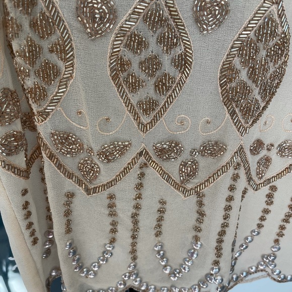 Miss Selfridge Beaded Nude Top - Size 10 - Picture 5 of 5